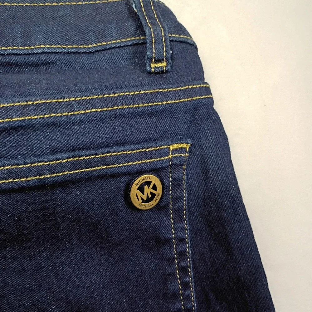 Michael Kors Jeans Womens 4 Dark Blue Izzy Cropped Skinny Denim Casual Classic